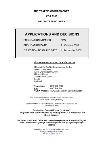 applications and decisions - Driver and Vehicle Licensing Agency