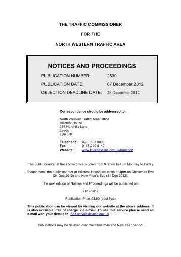 NOTICES AND PROCEEDINGS