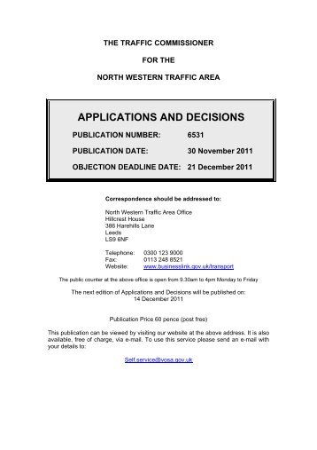 applications and decisions - Driver and Vehicle Licensing Agency