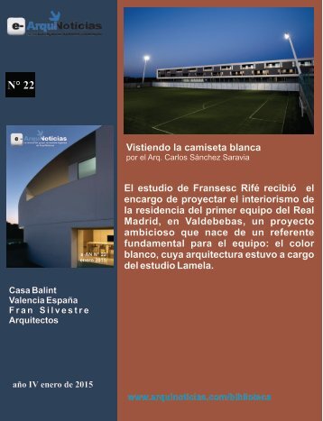 e-AN N° 22 Vistiendo la camiseta blanca por el arq. Carlos Sánchez Saravia