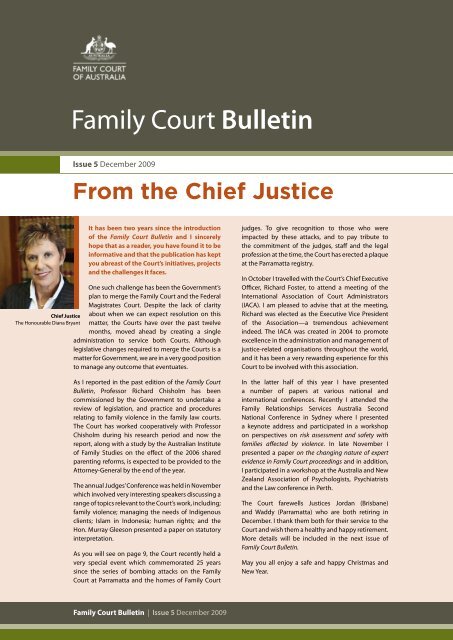 Open PDF - Family Court Bulletin - December 2009 - Size 482 KB