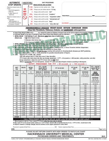 Heparin Thromboembolic Nomogram - HUMCMD.net