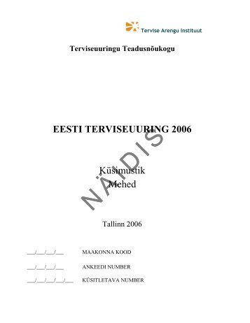 ETeU 2006 meeste ankeet - Tervise Arengu Instituut