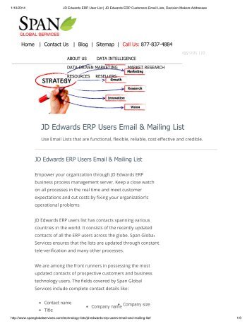 Get Targeted JD Edwards Customers Mailing Lists from Span Global Services