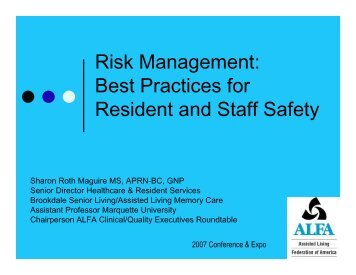 Risk Management: Best Practices for Resident and Staff Safety