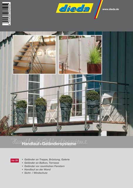 1 m Edelstahl Geländer Handlauf o Füllung Boden Treppe