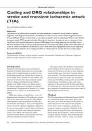 Coding and DRG relationships in stroke and transient ischaemic attack