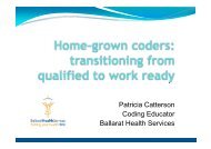 Patricia Catterson Coding Educator Ballarat Health Services