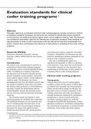 Evaluation standards for clinical coder training programs 1 - Health ...