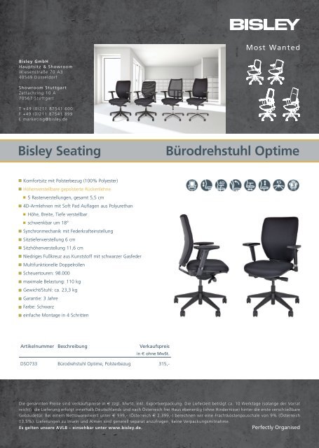 Katalog Bisley Bürodrehstühle