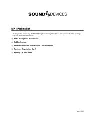 MP-1 Packing List - Sound Devices, LLC