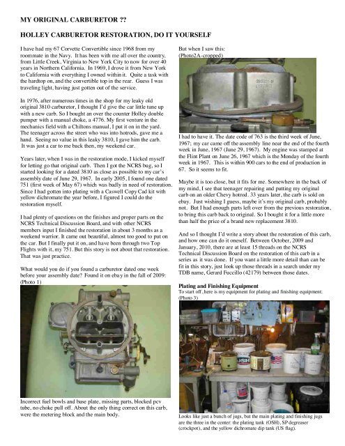 Holley Carb Chart