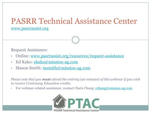 PASRR APPEALS - PASRR Technical Assistance Center