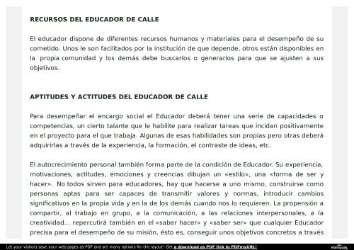 Cursos Educacion de Calle - Educadores de Calle