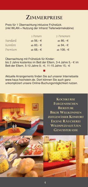 Hotel Haus Hochstein im Sauerland - Aktuelle Preise und Leistungen