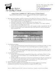 A Quick Guide to ASHRAE 62.2 - Maine Indoor Air Quality Council