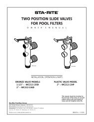 TWO POSITION SLIDE VALVES FOR POOL FILTERS