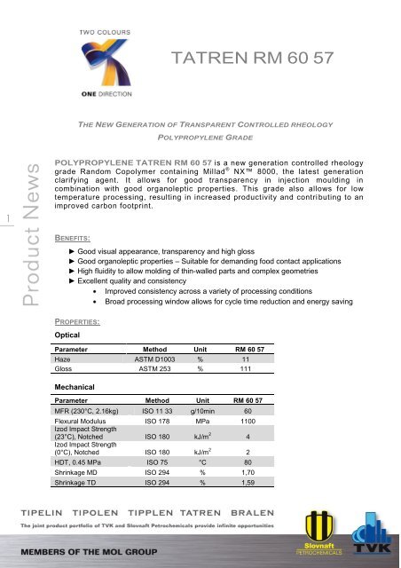 Product news TATREN RM 60 57 (pdf, 459 kB) - TVK