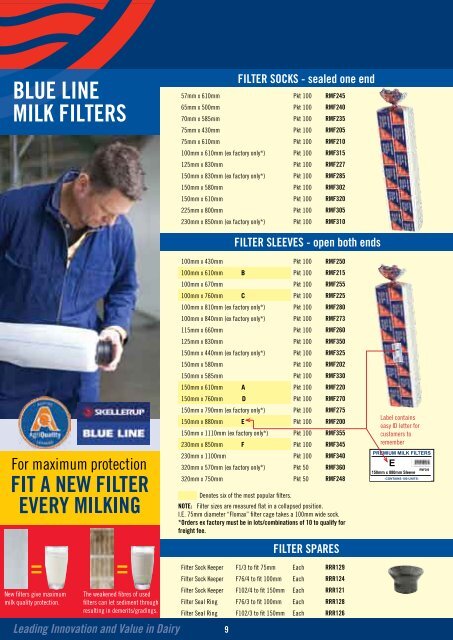 DAIRY PRODUCT CATALOGUE - Skellerup 2500 Change > Home