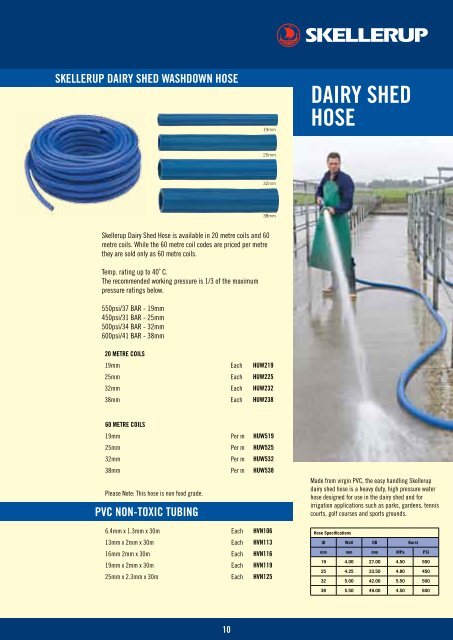 DAIRY PRODUCT CATALOGUE - Skellerup 2500 Change > Home