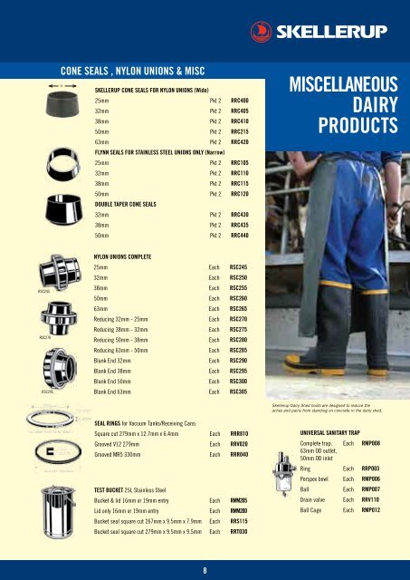 DAIRY PRODUCT CATALOGUE - Skellerup 2500 Change > Home