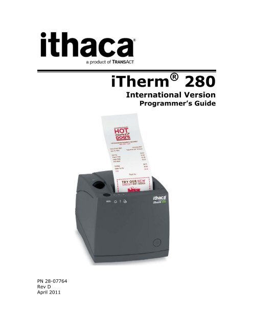 Ithaca 280 International Programmer's Guide - TransAct
