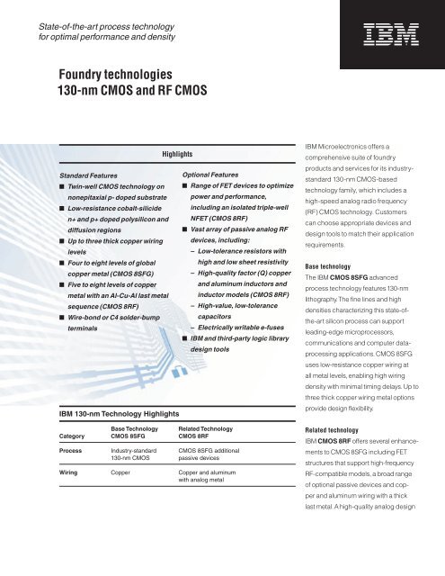 IBM 130nm CMOS Process - Electronics Design Group