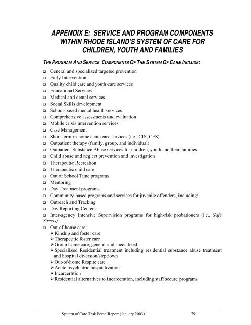 Final Report - RI Department of Children, Youth & Families