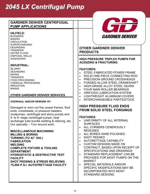 2045 LX Centrifugal Pump - QUINCIE Oilfield Products