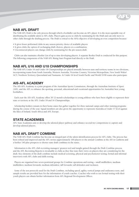 2012 Youth Coaching Manual - AFL Community