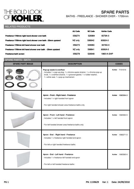 Kohler Spare Parts Webmotor Org