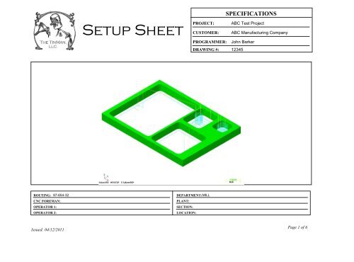 mastercam x9 setup sheet mastercam x9 setup sheet