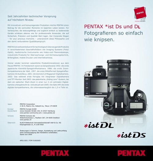 PENTAX *ist Ds und DL Fotografieren so einfach - Schmickis Pentax ...