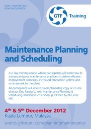 Maintenance Planning and Scheduling