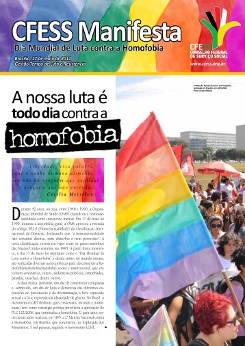 CFESS Manifesta Dia Mundial de Luta contra a Homofobia