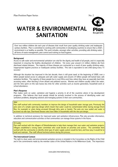 WATER & ENVIRONMENTAL SANITATION - Plan Canada