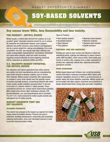 SOY-BASED SOLVENTS - Soy New Uses