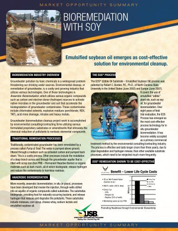 BIOREMEDIATION WITH SOY - Soy New Uses