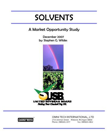 Solvents Market Opportunity Study - Ver. 2 - Soy New Uses