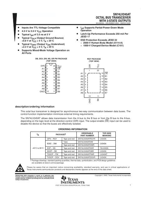 sn74lv245at octal bus transceiver with 3state outputs - CNC4PC