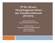 Sosialisasi PP PSTE - Masyarakat Telematika Indonesia