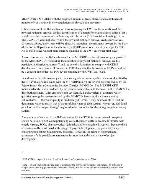 FINAL REPORT Evaluation of Seawater Desalination Projects ...