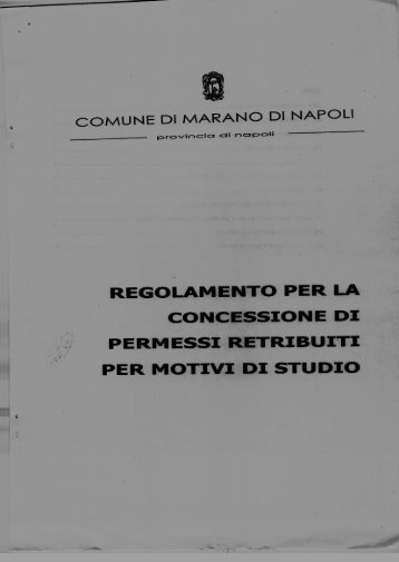 regolamento per la - Comune di Marano di Napoli