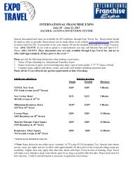 Hotel Rate Sheet - International Franchise Expo