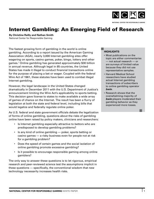 Online gambling dissertation