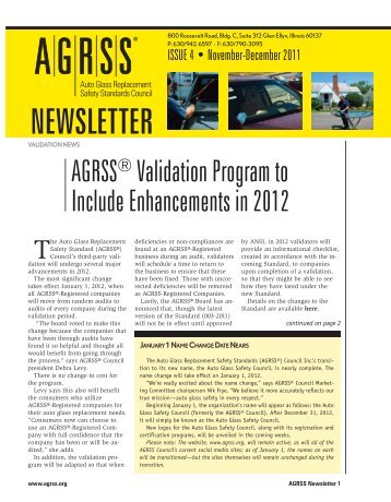 NEWSLETTER - Auto Glass Safety Council