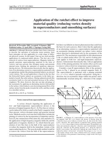 Application of the ratchet effect to improve material quality (reducing ...