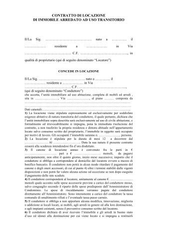 Modello contratto uso transitorio - Casabase Immobiliare