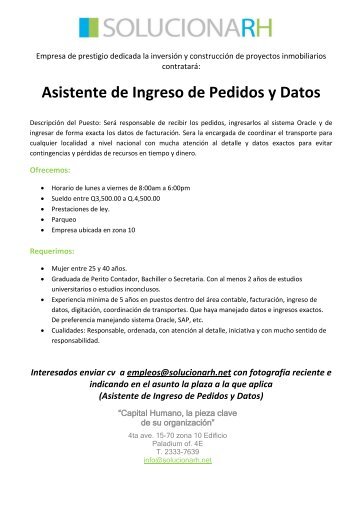 Asistente de Ingreso de Pedidos y Datos