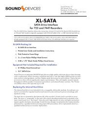 XL-SATA User Guide and Installation Instructions - Sound Devices ...